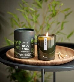 Aery Living Homewares Aery | Botanical Green Soy Candle | Black Oak