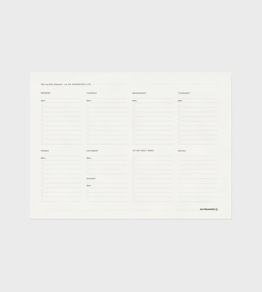 An Organised Life | A4 Weekly Taskpad Homewares