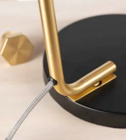 Mayfield New In Home Anika Desk Lamp | Dark Gold & Satin Grey