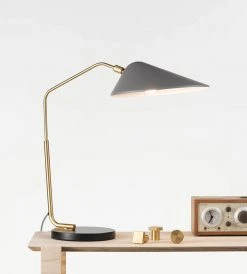 Mayfield New In Home Anika Desk Lamp | Dark Gold & Satin Grey