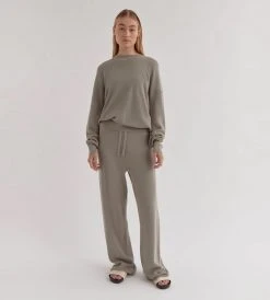 New In Fashion Assembly Label | Ainsley Knit Pant | Green Fog