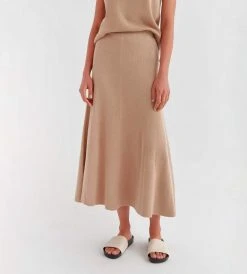 Fashion + Beauty Assembly Label | Ainsley Knit Skirt | Almond