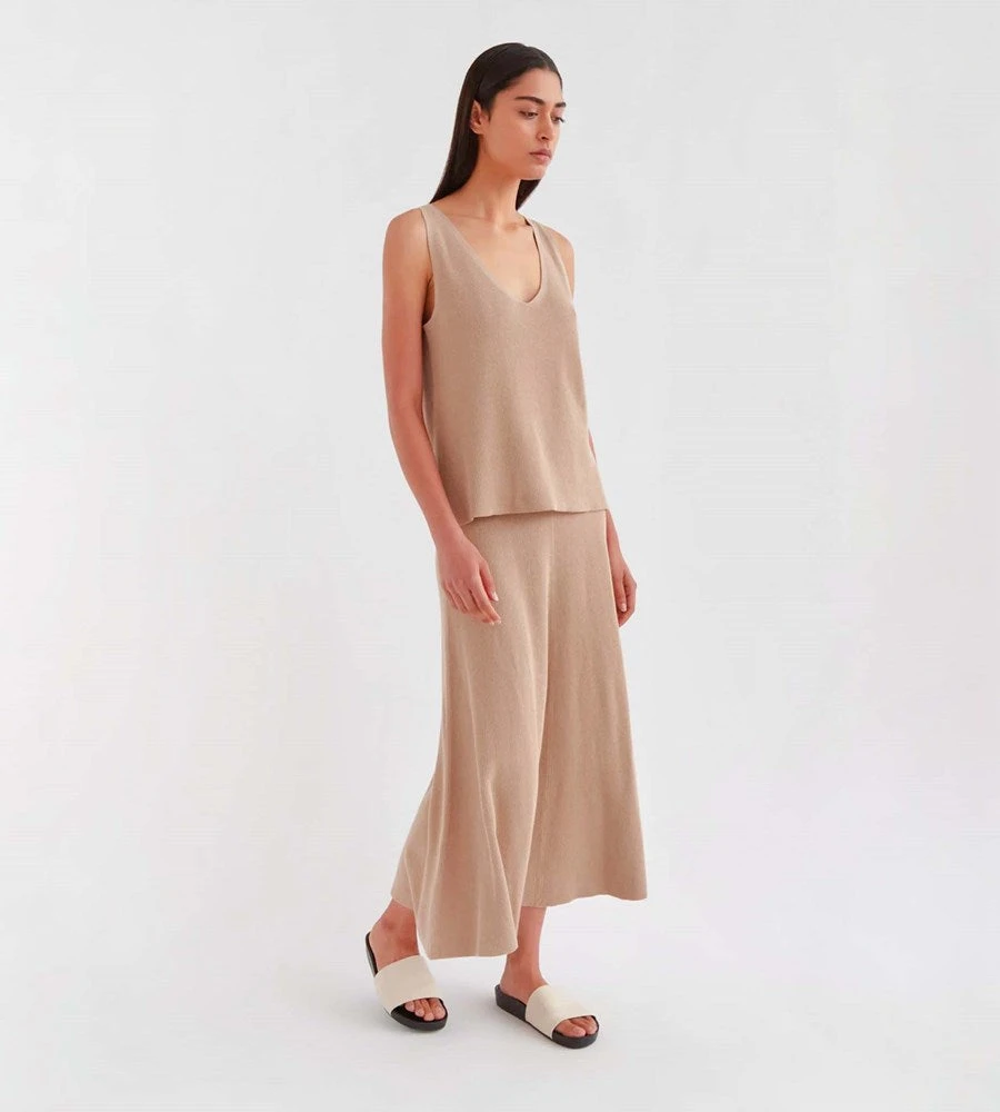 Fashion + Beauty Assembly Label | Ainsley Knit Skirt | Almond