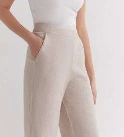 Assembly Label | Ari Wide Leg Linen Pant | Oat