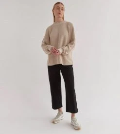 New In Fashion Assembly Label | Bria Cotton Crew Knit | Stone