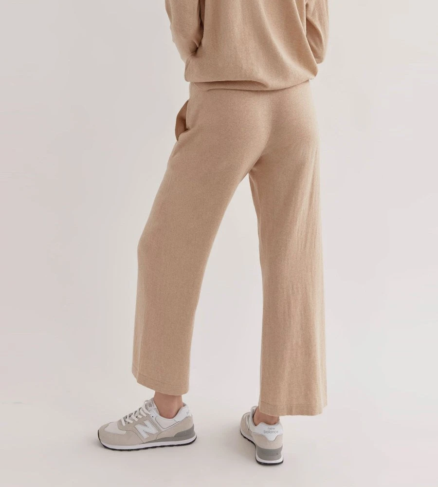 Assembly Label | Cotton Cashmere Lounge Wide Leg Pant | Oat Marle