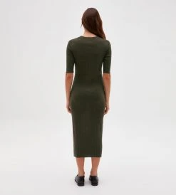 Assembly Label | Ella Midi Dress | Dark Olive Marle
