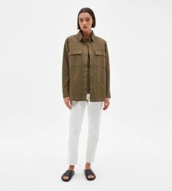 Assembly Label | Hana Twill Overshirt | Dark Olive
