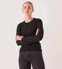Assembly Label | Lightweight Long Sleeve Wool Knit | Black