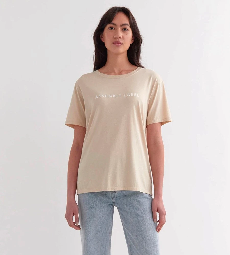 Fashion + Beauty Assembly Label | Logo Cotton Tee | Wheat White