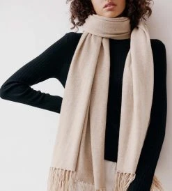 New In Fashion Assembly Label | Longline Wool Scarf | Almond Marle