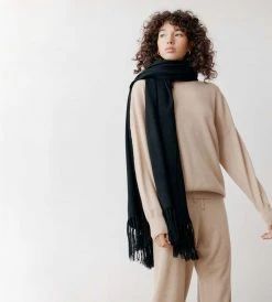 Assembly Label | Longline Wool Scarf | Black New In Fashion