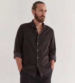 Assembly Label | Men's Cord Shirt Washed | Black Fashion + Beauty