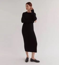Fashion + Beauty Assembly Label | Wool Cashmere Rib Dress | Black