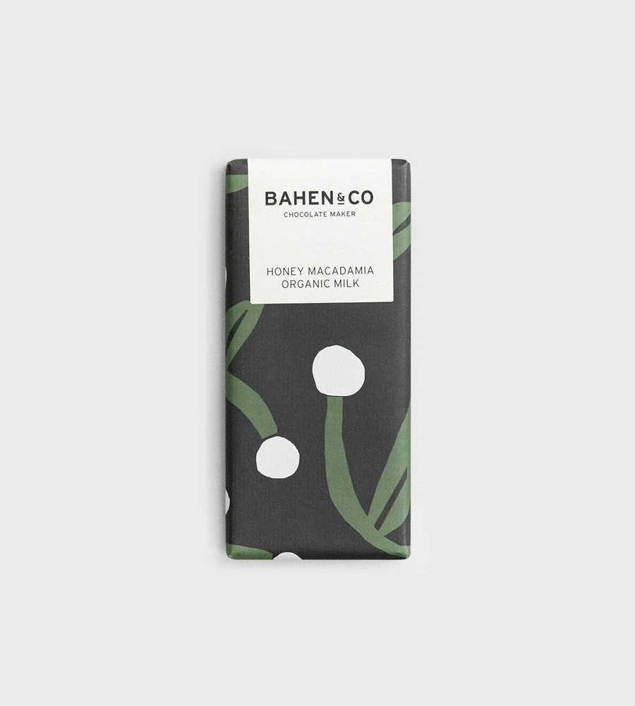 Homewares Bahen & Co. | Stone Ground Chocolate Bar | Honey Macadamia Organic Milk