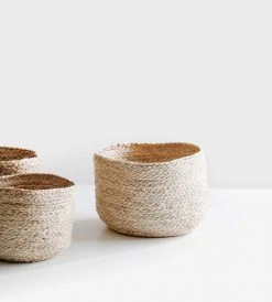 Mediterranean Markets Homewares Balah Jute Cylinder Basket
