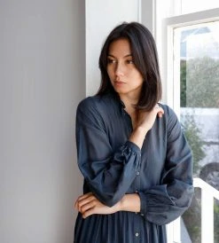 Fashion + Beauty Bird And Knoll | James Maxi Dress | Deep Blue