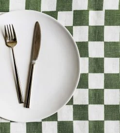 Bonnie And Neil | Small Checkers Thyme | Tablecloth Homewares