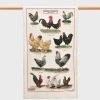 Homewares Cavallini | Chickens & Roosters Tea Towel
