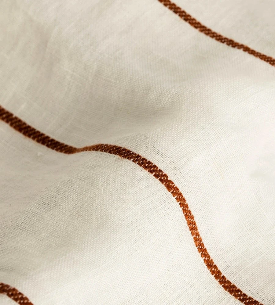 Cultiver | Linen European Pillowcase Pair | Cedar Stripe Homewares