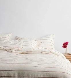 Homewares Cultiver | Linen Duvet Cover | Cedar Stripe