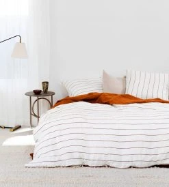 Homewares Cultiver | Linen Duvet Cover | Cedar Stripe