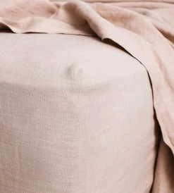 Cultiver | Linen Fitted Sheet | Blush