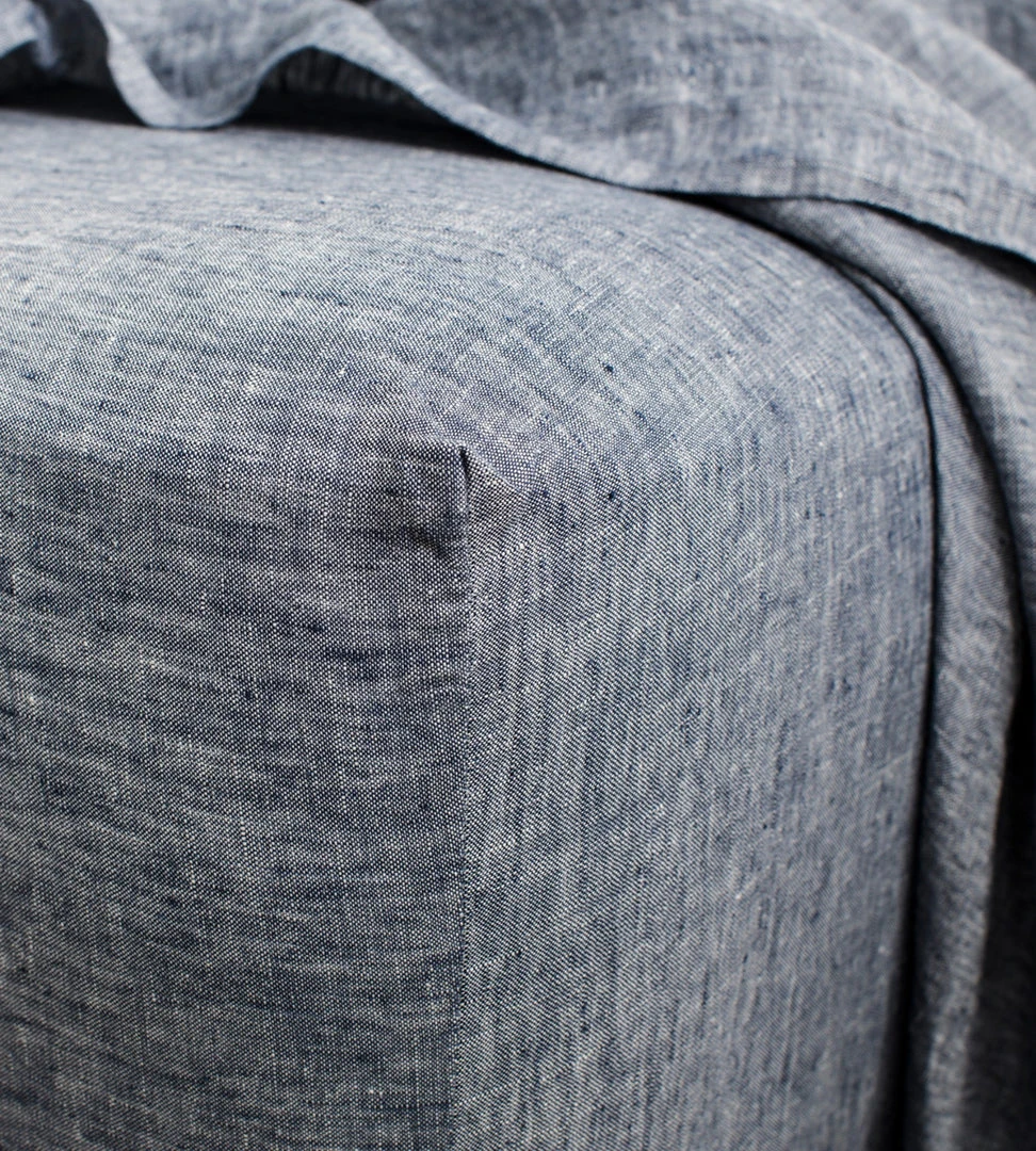 Cultiver | Linen Fitted Sheet | Indigo