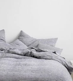 Cultiver | Linen Duvet Cover | Indigo Stripe Homewares