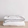 Homewares Cultiver | Linen Duvet Cover | White / Navy Piped