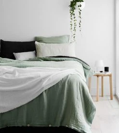 Homewares Cultiver | Linen Fitted Sheet | Sage