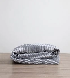 Cultiver | Linen Duvet Cover | Indigo Stripe Homewares