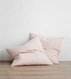 Homewares Cultiver | Linen European Pillowcase Pair | Blush