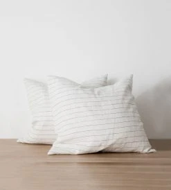 Cultiver | Linen European Pillowcase Pair | Pencil Stripe Homewares