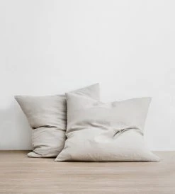 Cultiver | Linen European Pillowcase Pair | Smoke Grey Homewares