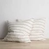Cultiver | Linen European Pillowcase Pair | Cedar Stripe Homewares