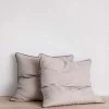 Cultiver | Linen European Pillowcase Pair | Smoke / Slate Piped