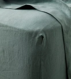 Homewares Cultiver | Linen Fitted Sheet | Bluestone