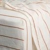 Cultiver | Linen Fitted Sheet | Cedar Stripe Homewares