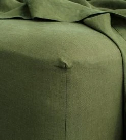 Homewares Cultiver | Linen Fitted Sheet | Forest