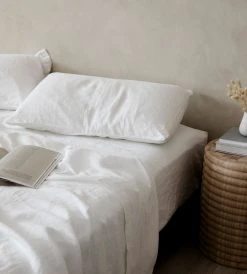 Cultiver | Linen Fitted Sheet | White