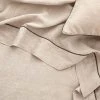 Homewares Cultiver | Linen Flat Sheet | Natural / Forest Piped