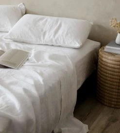 Cultiver | Linen Flat Sheet | White