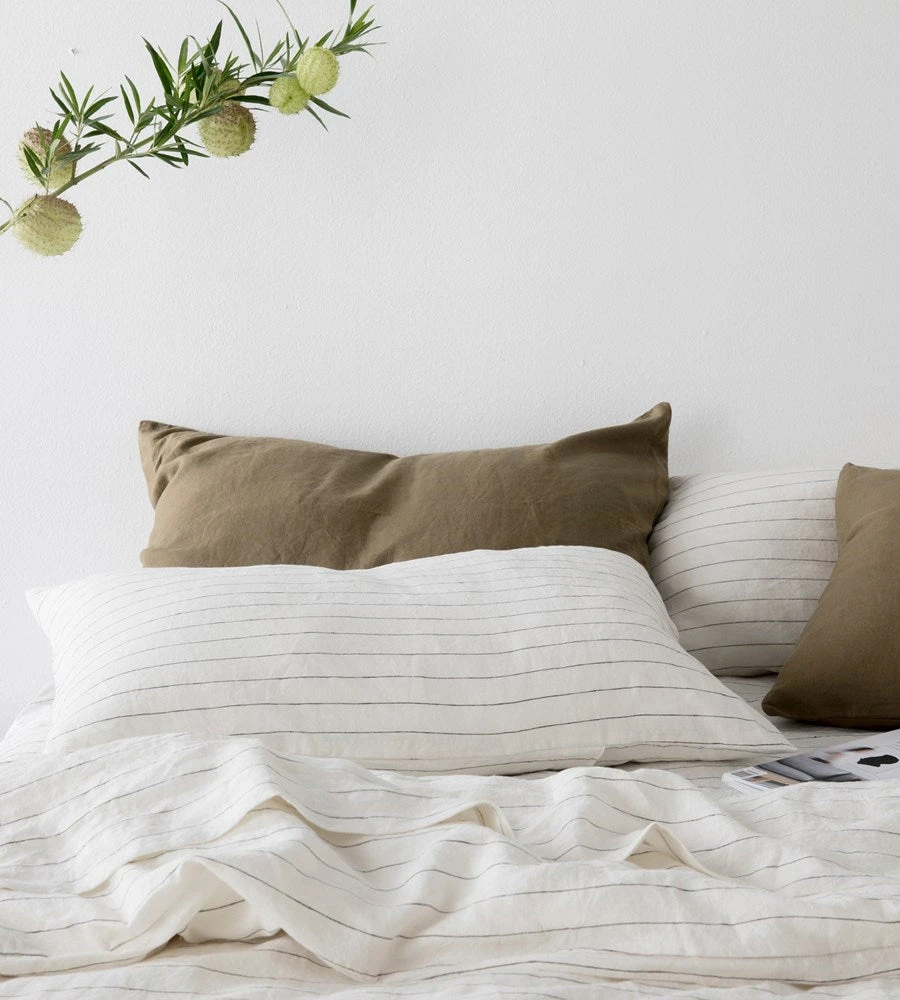 Cultiver | Linen Duvet Cover | Pencil Stripe Homewares
