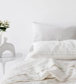 Cultiver | Linen Duvet Cover | Pencil Stripe Homewares