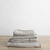 Homewares Cultiver | Linen Sheet Set | Smoke / Slate Piped