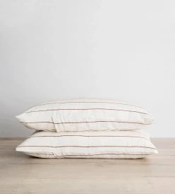 Homewares Cultiver | Linen Pillowcase Pair | Cedar Stripe