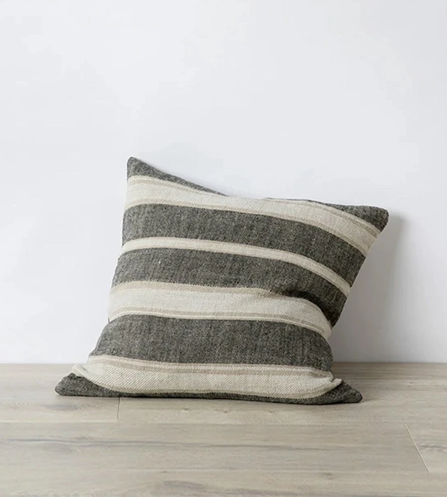 Homewares Cultiver | Mira Linen Cushion | Enzo Wide Stripe