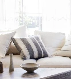 Homewares Cultiver | Mira Linen Cushion | Enzo Wide Stripe