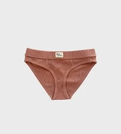 Dear Dylan | Ribbed Bikini Brief | Cameo Brown